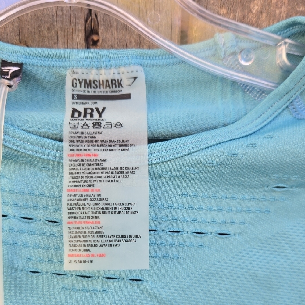 NWT Gymshark Flawless Knit Long Sleeve Seamless Crop Top Dusky Teal Small - Picture 2 of 5